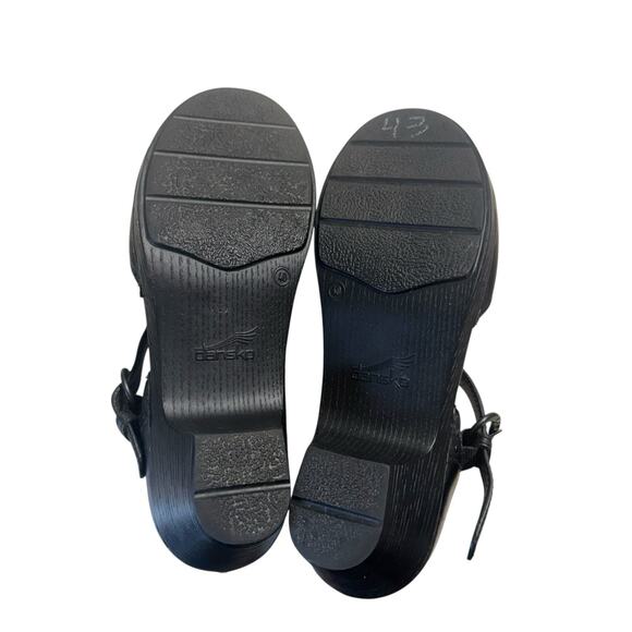 Dansko Black Leather Clogs with Strap - Picture 12 of 16